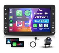 4G 64G VECHTEL 7" Autoradio Bluetooth per Alfa Romeo 159 2004-2011 Carplay Android Auto,EQ,Wifi GPS Navi,RDS/FM Radio 2 din con Retrocamera AHD