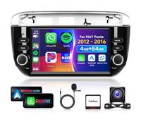 4G 64G VECHTEL 7"Autoradio Bluetooth per FIAT Punto 2012-2016 Carplay Android Auto,DSP EQ,Android 15,Wifi GPS Navi,RDS/FM Radio 2 din con Retrocamera AHD