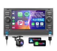 4G 64G VECHTEL 7"Autoradio Bluetooth per Ford Transit Fiesta Focus Galaxy Mondeo Fusion Kuga C-Max S-Max Carplay Android Auto,DSP EQ,Wifi GPS Navi,RDS/FM Radio 2 din con Retrocamera AHD