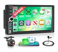 4G+64G Wireless Carplay Android 15 Autoradio 2 Din con Wireless Android Auto GPS Navi WiFi 7 Pollici Touchscreen Autoradio con Mirror Link Bluetooth FM/RDS 32 EQ/USB/Type C/SWC Telecamera Posteriore
