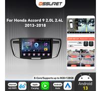 4G DSP Carplay Android 13 Auto Autoradio Per Honda Accord 9 2.0L 2.4L 2013-2018 Lettore Multimediale GPS Navi Autoradio 2DIN SWC BT
