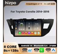 4G LTE 2din 10.1 pollici Octa Core Snapdragon 6115 Carplay per Toyota Corolla 2014 2015 2016 Android Auto Lettore Multimediale DAB GPS