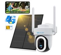 4G LTE Telecamera con SIM 4G Esterno con 14 Luci, UCOCARE 4MP PTZ 355°/120° Telecamera 4G Senza Fili con Pannello Solare, Visione Notturna Colori, Détection Mouvement Alerte, Audio Bidirezionale, IP67
