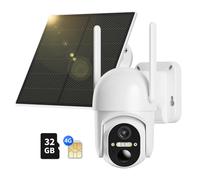 4G LTE Telecamera con SIM e 32GB Memoria Scheda 2K 360° PTZ Telecamera Senza