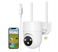 4G LTE Telecamera con Sim Esterno 24/7 Continua Registrazione 2K Videocamera