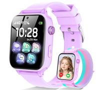 4G Orologio Smartwatch Bambini, Smartwatch per Bambini con GPS, SOS, Videochiamata/Telefono/Chat, Modalità Scuola, Sveglia, Contapassi Smartwatch per Ragazze e Ragazzi dai 4-12 Anni (Lilla Chiaro )