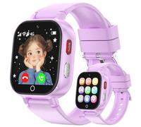4G Smartwatch Bambini GPS, Orologio Smartwatch per Bambino Bambina con Telefono Videochiamata Chat Vocale Contapassi Camera Modalità Classe Gioco, Smart Watch Ragazza e Ragazzo 4-12 Anni Regalo, Viola