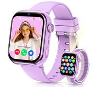 4G Smartwatch Bambini, IP68 Orologio Smartwatch Bambini con GPS, Doppia Fotocamera, Videochiamate, Chiamate, Chat Vocale, SOS, Modalità Scuola, Torcia, Contapassi Smart Watch Ragazzi e Ragazze Viola