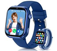 4G Smartwatch Bambini, IP68 Orologio Smartwatch Bambini con GPS, Doppia Fotocamera, Videochiamate, Chiamate, Chat Vocale, SOS, SMS Modalità Scuola, Contapassi, Smart Watch per Ragazzi e Ragazze Blu
