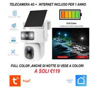 4G Telecamera Esterno Con SIM E Pannello Solare,2K Telecamere Batterie Senza Fil
