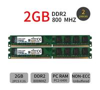 4GB 4G 2 x 2GB PC2-6400U DIMM DDR2-800 CL6 Desktop Memoria Per Kingston ZT IT