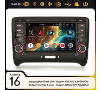 4GB+64GB 8-Core Android 16 Autoradio Navi per Audi TT DAB+ CarPlay 4G CANBus USB