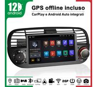 4GB+64GB Android Auto 13.0 CarPlay Autoradio per FIAT 500 GPS 4G DSP RDS BT DAB+