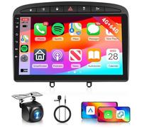 4GB+64GB Android Autoradio Per Peugeot 308 308SW 408 2007-2015 Carplay Android Auto Wireless, Hodozzy 9 Pollici Touch Screen Auto Stereo 2 Din GPS Navigazione WiFi, Bluetooth, DSP, FM/RDS+Retrocamera