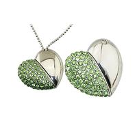 4GB Forma di cuore USB Flash Drive USB unità di memoria Stick Thumb Drive USB 2,0 disco Pen Drive Pen unità data storage Flash Disk zip drive chiavetta USB USB Drive (verde)