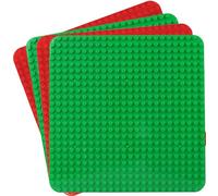 4Grande piastra compatibile con piastre Lego Duplo,DUPLO Classic Base Grande,Giochi per Bambini in Età Prescolare,Superfice per Costruzioni Creative,piastra di base grande,38cm x 38cm(2verde, 2rosso
