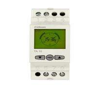 4GREEN TA 10 - Interruttore Astronomico Digitale da Guida DIN 2 Moduli, Timer Crepuscolare con Calcolo Automatico di Alba e Tramonto, Relè 16A, Display LCD, Bianco
