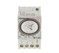 4GREEN TE 11D - Interruttore Orario Elettromeccanico Giornaliero a Cavalieri, Timer DIN 2 Moduli, Batteria Sostituibile con Riserva di Carica 150h, Alimentazione 230V, Bianco