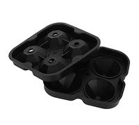 4Grid Stampo per cubetti di ghiaccio in silicone riutilizzabile a forma di diamante Vassoio per fabbricatore di ghiaccio Forniture da per bar di casa e ufficio (Nera)