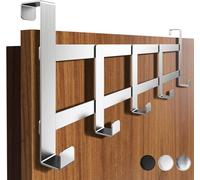 4happy Appendiabiti da Porta, Colore Argento - Attaccapanni da Porta per Ogni Luogo, Appendino Robusto con Elevata Capacità di Carico, Utili Ganci