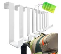 4happy Ganci per porta da appendere, in set da 10 pezzi, ganci per porta, ganci robusti da appendere come aiuto per l'ordine, universali, ganci per porta, colore bianco