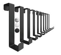 4happy Gancio per porta da appendere in set da 10 - Gancio appendiabiti per porta, ganci robusti da appendere come aiutanti per l'ordine, porta abiti universale, barra porta ganci, Colore: Nero