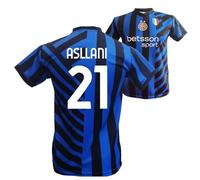 4Heads Sport Solutions - Maglia Replica Ufficiale AUTORIZZATA Inter 2024/2025 - Kristjan Asllani (IT, età, 6 Anni, Nero Azzurro)