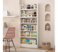 4in Thickness Floor Bookshelf Wide 20/24/28/31/35/39/47inch Corner Bookshelves Wall Mounted Bookcases For Small Spaces,Book Display 3-6 Storey,Equipped With Reinforced Anti Fall Accessories(28in)