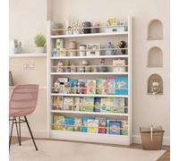 4in Thickness Floor Bookshelf Wide 20/24/28/31/35/39/47inch Corner Bookshelves Wall Mounted Bookcases For Small Spaces,Book Display 3-6 Storey,Equipped With Reinforced Anti Fall Accessories(47in)