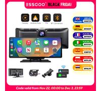 4K 10,26" Schermo Tattile Dashcam per Auto Apple CarPlay Android Auto Wireless Videoregistratore a Doppia Lente Dash Cam DVR Per ISO Android