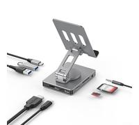 4K 60Hz USB 3.0 Docking Station, Switch 2 8-in-1 Docking Station con supporto rotante e costruzione in lega di alluminio 5 * 7 * 10 CM