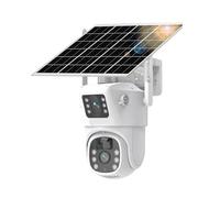 4K 8MP Dual Lens PTZ Telecamera solare Doppio schermo PIR Rilevamento umano Batteria esterna IP di sorveglianza sicurezza Rilevamento del movimento(1Pcs Camera Add 128G)