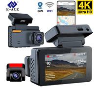 4K Dash Cam Supporto DVR per auto WIFI GPS 4K anteriore e telecamera posteriore posteriore 1080P Doppia lente Videoregistratore per visione notturna Scatola nera