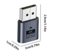 4K Display Emulator, DP Graphics Driver, 0.79x1.14x0.39 Inches Adapter with Stable Signal, Virtual Display Plug with Sturdy Build, Screen Emulator Compact Design, Computer Accessory for Remote Work