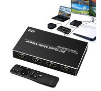 4K HD Multiviewer - Split Screen Switcher, Seamless Display with 4 In 1 Out, Video Adapter with Real Time, Presentation Production Tool for Monitoring Camera Input Game TV Broadcasting Conference Room