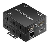 4K HDMI Over Ethernet Extender TCP/IP 150 m, 4K @ 30HZ/2K @ 60hz/1080P @ 60HZ, ecc.H.265 codifica/decodifica, configurazione 1 a molti, indirizzo IP fisso, con la possibilità di cambiare IP
