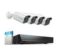 4K PoE Kit Videosorveglianza Esterno Rilevamento Uomo/Veicolo NVR 8CH 2TB 4x