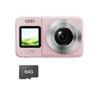 4K UHD 64MP Doppio Schermo Fotocamera Digitale Zoom 18X Portatile Per Gli Studenti Viaggio Vloggings Macchina Fotografica Per Viaggi