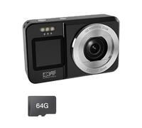 4K UHD 64MP Fotocamera Digitale Doppio Schermo Zoom 18X Portatile per Gli Studenti Viaggio Vloggings Bilancio Amichevole Digitale per la Scuola
