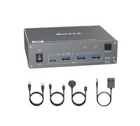 4K USB C KVM Switch 2 Monitors 2 Computers,4K@60Hz Dual Monitor USB 3.0 USB Typc C KVM Switcher EU
