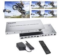 4k Video Wall Controller 4X4 Matrix Switch Splitter 4 HDMI in 4 HDMI Out Switcher Uscita 3.5mm Supporto audio Commutazione automatica IR Remote RS232 180 ° flip 12 Modalità di giunzione 2x2 1x2 1x3