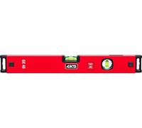 4K5 Tools - Livella a bolla serie GE (lunghezza 40 cm, lente di ingrandimento, 1 livella orizzontale, 2 celle verticali, tappi terminali ammortizzanti, profilo in alluminio)