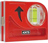 4K5 Tools - Livella a bolla tascabile CYM (dimensioni 98 x 117 x 23 mm, 1 livella orizzontale, alloggiamento in alluminio pressofuso, vetro aggiuntivo con magneti)