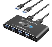 4K60Hz HDTV compatibile KVM Switcher 4xUSB3.0 per EasyTransition tra 2 computer utilizzando 1 schermo per dispositivi USB Switcher compatibile con HDTV