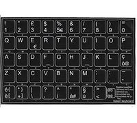 '4KEYBOARD' Adesivi Lettere Tastiera Italiano Fondo Nero Lettere Bianche