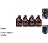 4L Olio Motore Motul 8100 X-Clean 5W-40 1xLeak-Stop+Motor Doctor