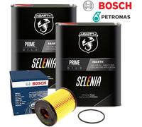 4L Petronas Selenia Abarth 10W50 Bosch Filtro Olio Ölservicekit per Fiat 500