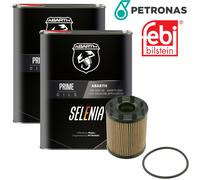 4L Petronas Selenia Abarth 10W50 Filtro Olio Ölservicekit per Fiat 500 Abarth