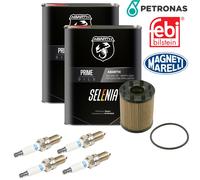 4L Petronas Selenia Abarth 10W50 Set Candele Filtro Olio per Fiat 500