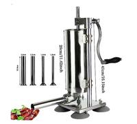 4L Salsiccia Stuffer Fatto In Casa Verticale Manuale In Acciaio Inox Macchina Salsiccia Maker Riempimento Salsiccia Siringa Filler Carne Maker Per olio/succo(Stainless Steel Tube)